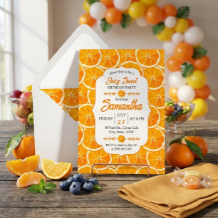 Juicy Sweet Citrus Orange Slice Birthday Party Invitation