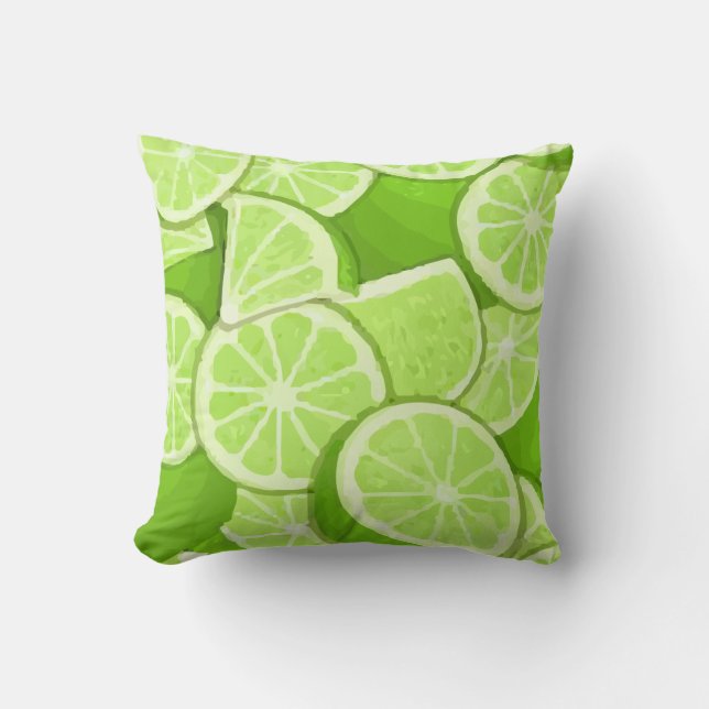Juicy Tropical Lime Throw Pillow (Front)