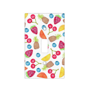 Juicy Watercolor Hand Painted Fruit Pattern Light Switch Cover