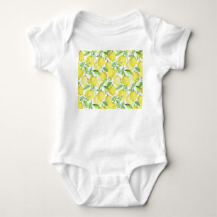 Juicy Watercolor: Vibrant Lemon Painting Baby Bodysuit