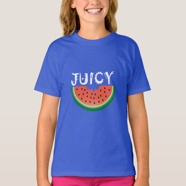 Juicy Watermelon - Girls' Basic T-Shirt (Front)