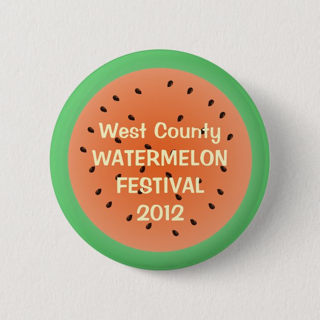 Juicy watermelon half red summer custom event 2 inch round button (Front)