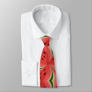 Juicy Watermelon Seeds Colours Repeating Pattern Tie