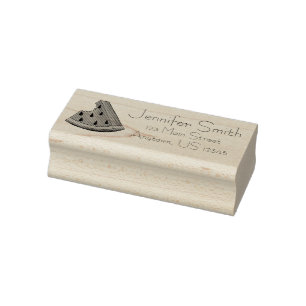 Juicy Watermelon Slice Fruit Personalized Address Rubber Stamp