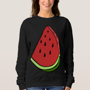 Juicy Watermelon Slice Wedge Fruit Graphic Hallowe Sweatshirt