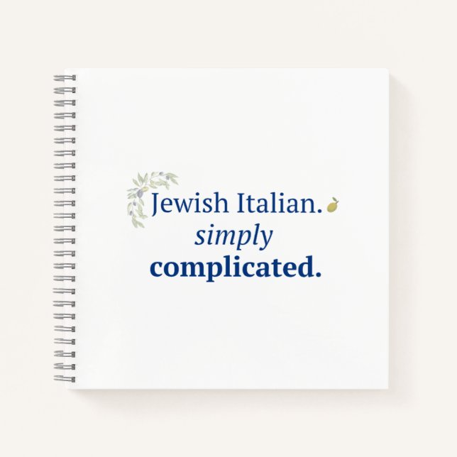 Juif Italien. Cahier Simplement Complexe (Devant)