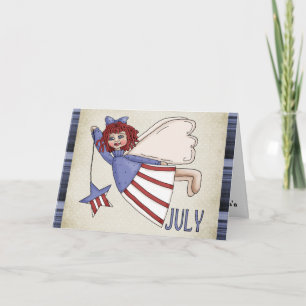 Juillet Angel Juillet 4/Anniversaire Carte de voeu