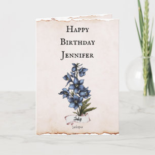 Juillet Carte Fleur Anniversaire