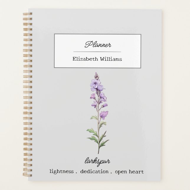 JUILLET LARKSPUR FLEURS DE NAISSANCE PERSONNALISÉE (Devant)