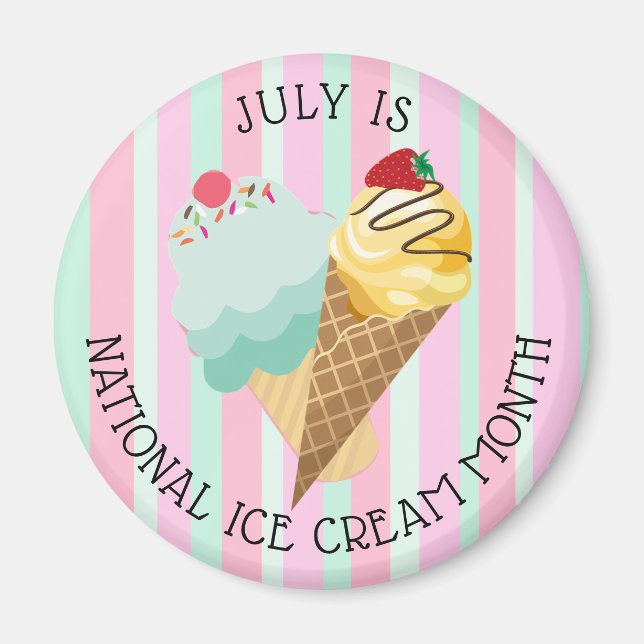 Juillet National Glace Mois Refrigerator Magnet (Devant)