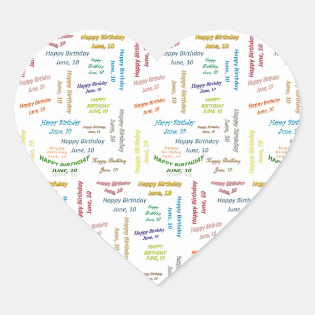 Juin, 10 Anniversaire Sticker (Devant)