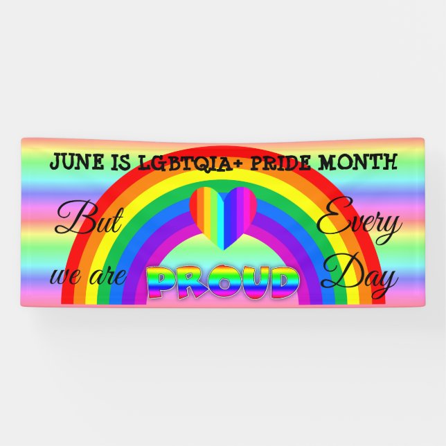 Juin est LGBT Pride Mois Bannière Bouton (Horizontal)