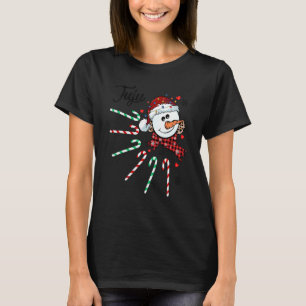 Juju Snowman Candy Cane Christmas Xmas Funny T-Shirt
