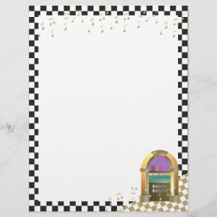 Jukebox and Music Notes Letterhead