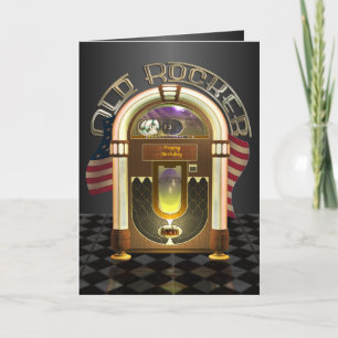 Jukebox Old Rocker Carte de voeux personnalisable