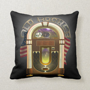 Jukebox Old Rocker Throw Pillow