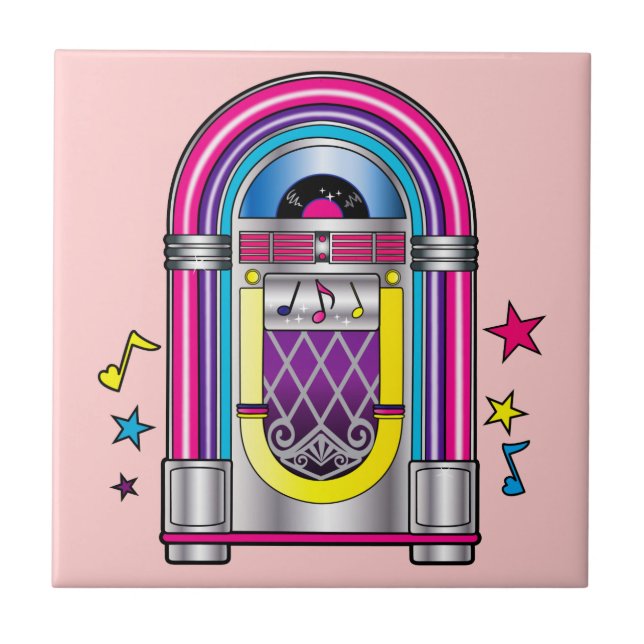 Jukebox with Stars and Notes Tile (Front)