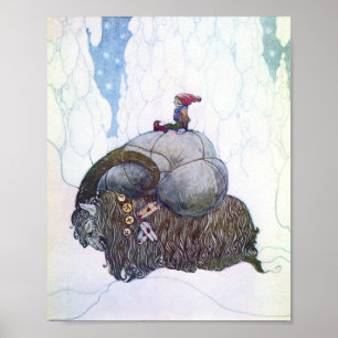 Julbocken John Bauer Poster