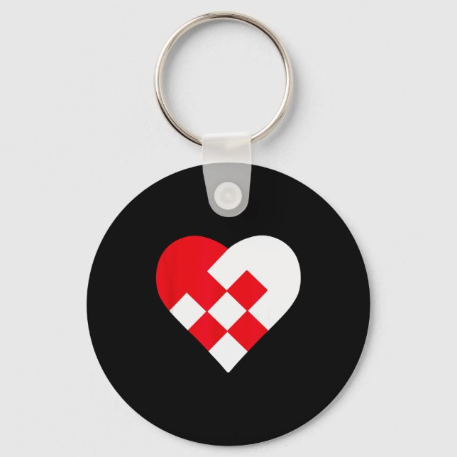 Julehjerte Danish Pleated Christmas Hearts  Keychain (Front)
