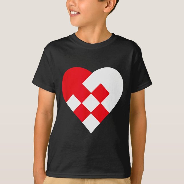 Julehjerte Danish Pleated Christmas Hearts  T-Shirt (Front)