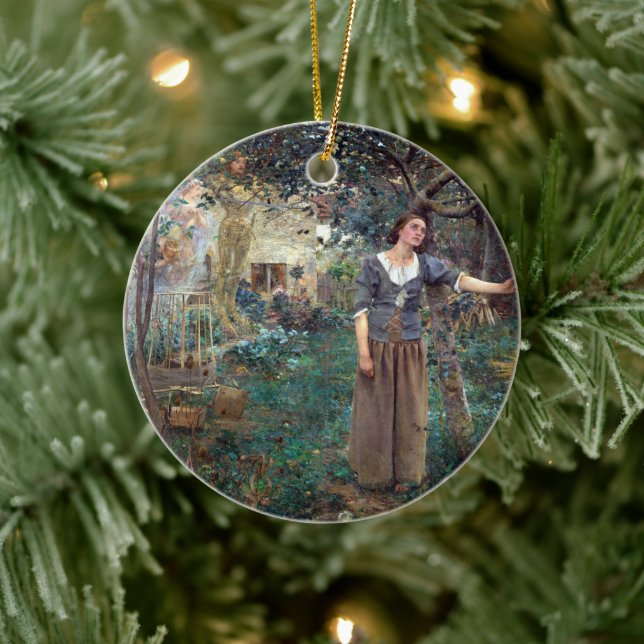 Jules Bastien-Lepage Joan of Arc Poster Ceramic Ornament (Tree)