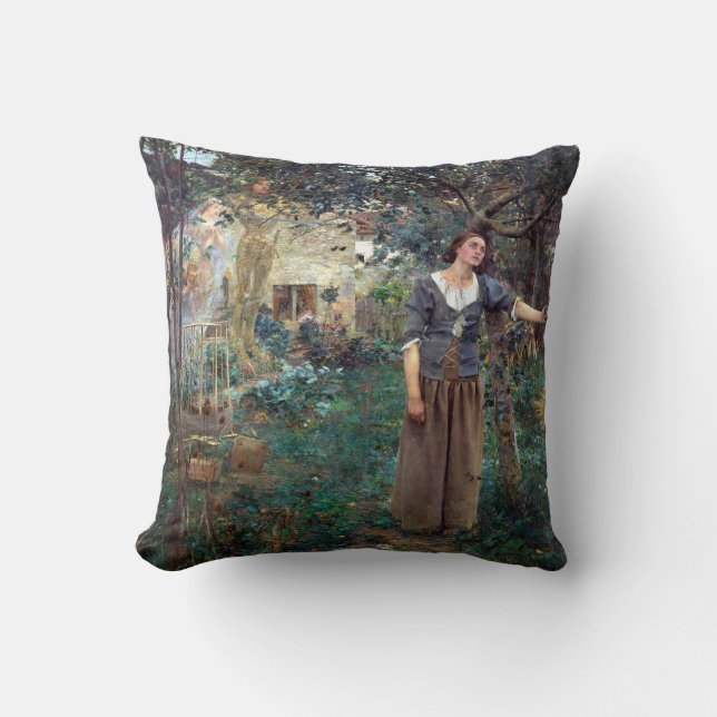 Jules Bastien-Lepage Joan of Arc Throw Pillow (Front)