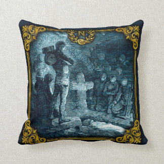 Jules Verne 20000 Leagues Throw Pillow 1