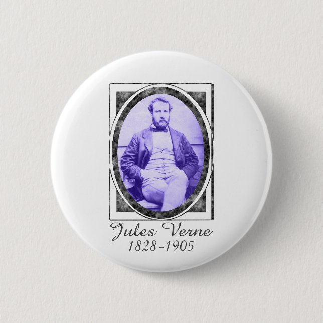 Jules Verne 2 Inch Round Button (Front)