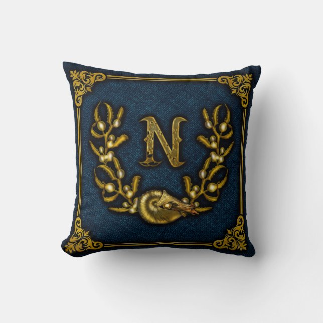 Jules Verne Capt Nemo Crest Throw Pillow 2 (Front)