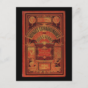 Jules Verne Extraordinary Voyages Book Cover Postcard
