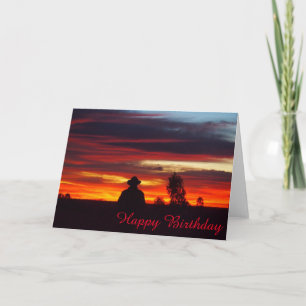 Julia Creek outback sunset blank birthday card
