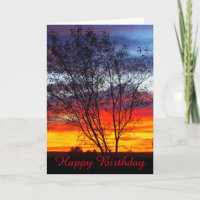 Julia Creek sunset silhouette blank birthday card