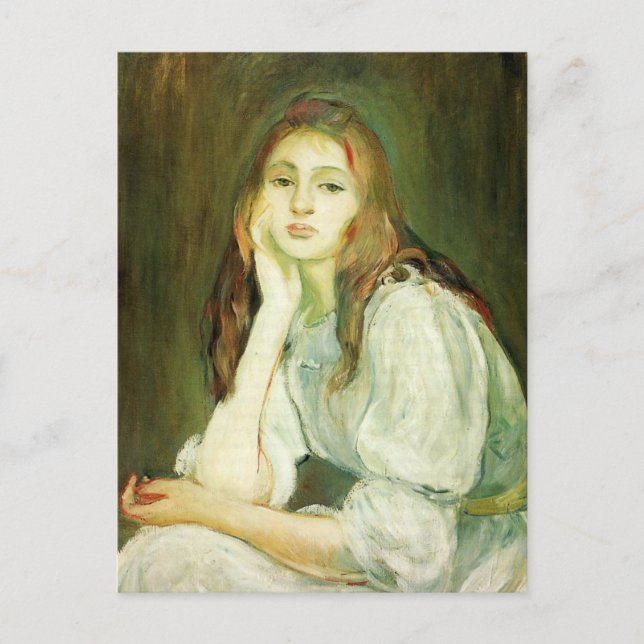 Julia Daydreaming par Berthe Morisot Carte postale (Devant)