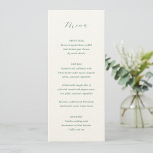 Julia Hunter Green Traditional Elegant Wedding Menu