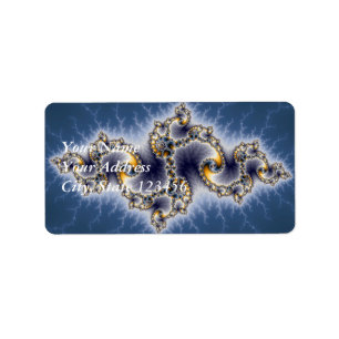 Julia In Blue - Fractal Art Label