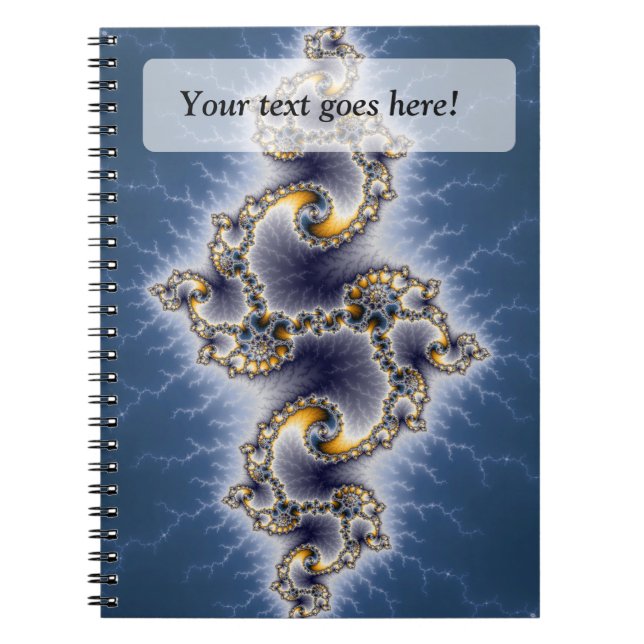 Julia In Blue - Fractal Art Notebook (Front)