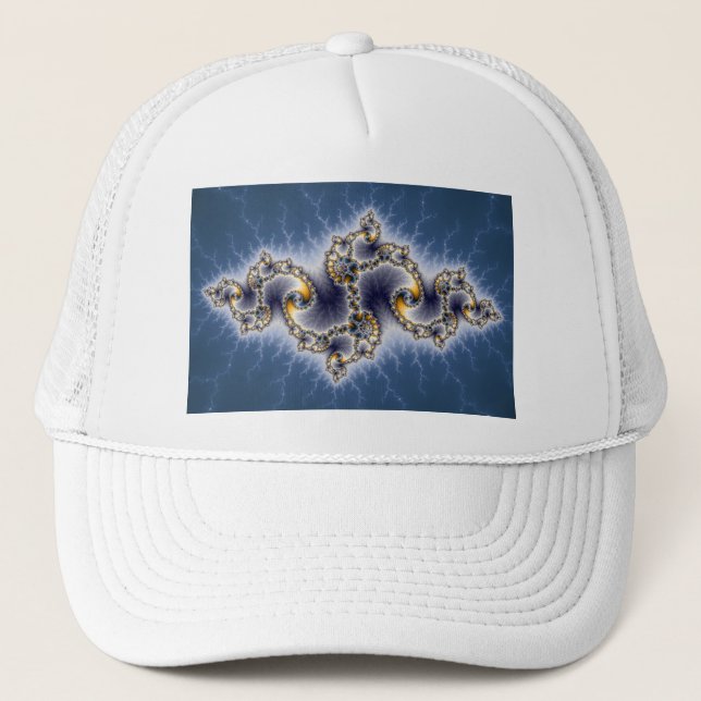 Julia In Blue - Fractal Art Trucker Hat (Front)