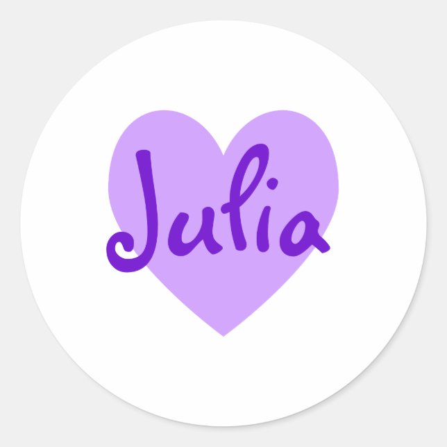 Julia in Purple Classic Round Sticker (Front)
