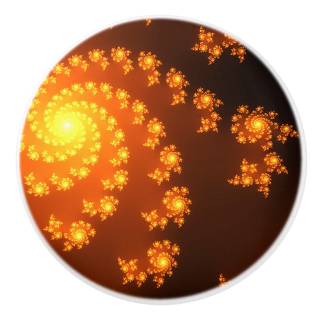 Julia Mandelbrot Abstract Fractal Art Ceramic Knob (Front)