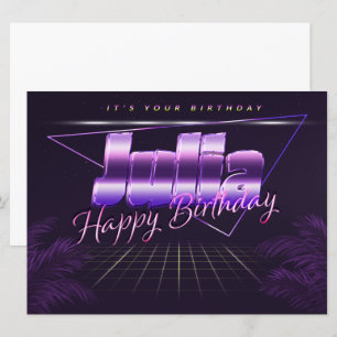 Julia Name First name lila retro card Birthday