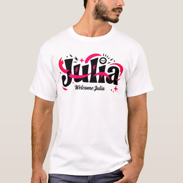 Julia Name T-Shirt – Personalized Stylish Name Tee (Front)