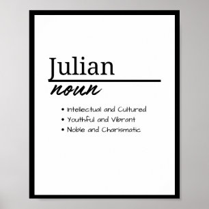 Julian, Boy Personalized Name Definition Poster