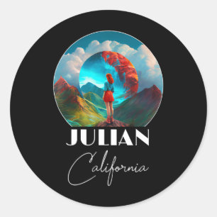 Julian California Souvenir Hiking Classic Round Sticker