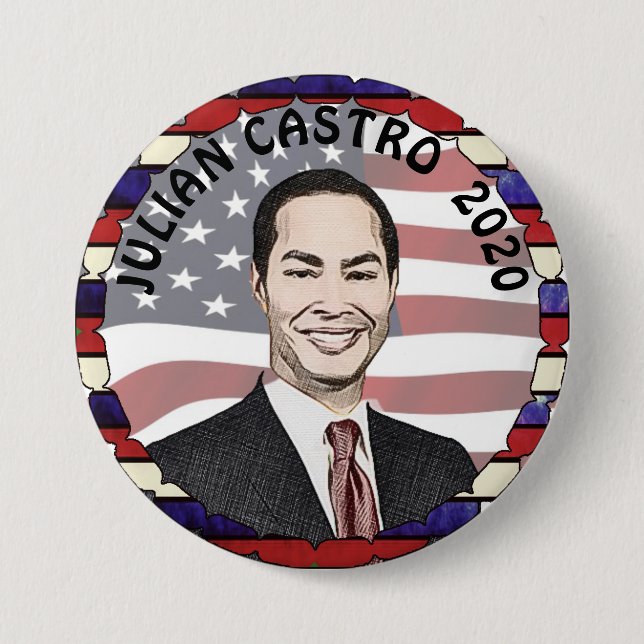 Julian Castro for President 2020 Election Support 3 Inch Round Button (Front)
