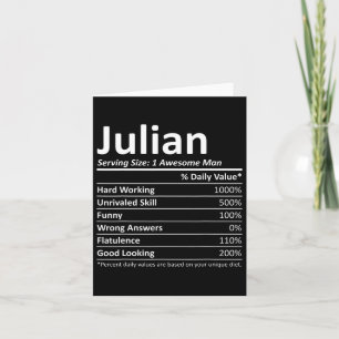 Julian Nutrition Funny Birthday Personalized Name Card