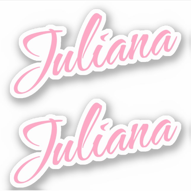 Juliana Decorative Name in Pink x2 Sticker (Front)
