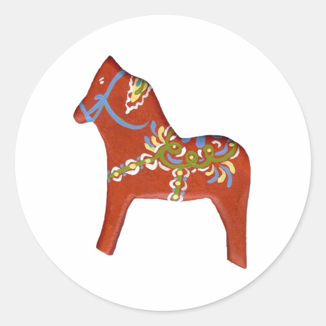Julia's Dala Horse Classic Round Sticker (Front)