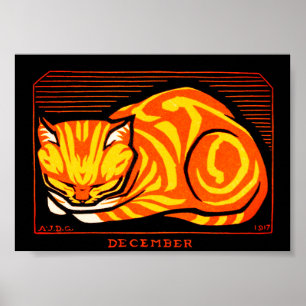Julie de Graag December Cat Poster