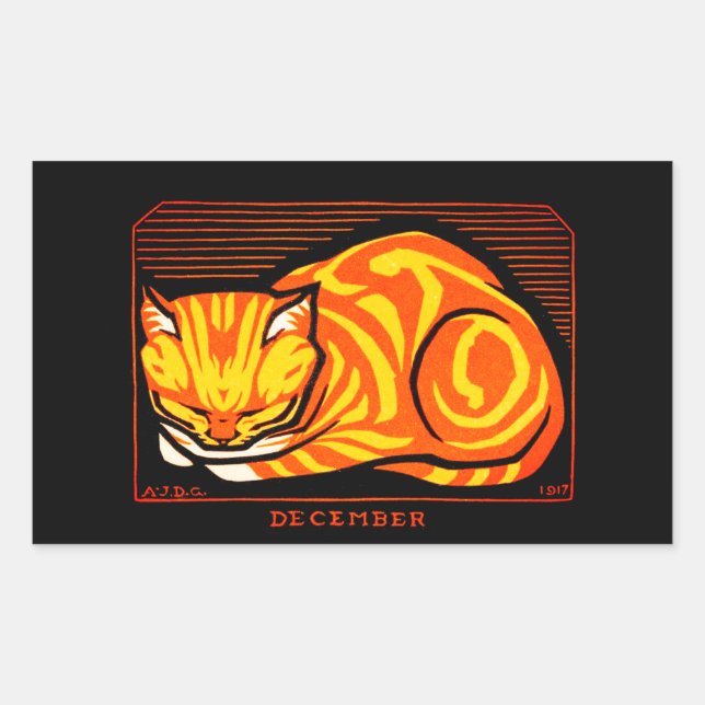 Julie de Graag December Cat Sticker (Front)