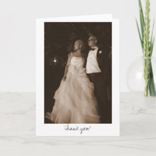 Julie-n-Matt Wedding 4x6 (sepia)-335, Thank you! Thank You Card